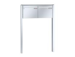 RENZ Briefkastenanlage freistehend, Basic B, Edelstahl V4A, Kastenformat 370x330x100mm, 2-teilig, zum Einbetonieren, Renz Nummer 10-0-25064