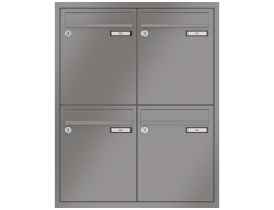 RENZ Briefkastenanlage Unterputz, Eckrahmen, Kastenformat 260x330x100mm, 4-teilig, Renz Nummer 10-0-25151