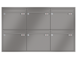 RENZ Briefkastenanlage Unterputz, Eckrahmen, Kastenformat 370x330x100mm, 6-teilig, Renz Nummer 10-0-25229