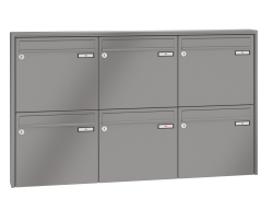 RENZ Briefkastenanlage Aufputz Quadra Kastenformat 370x330x100mm, 6-teilig, Renz Nummer 10-0-25817