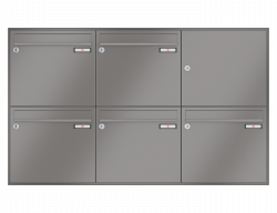 RENZ Briefkastenanlage Unterputz, Schattenfugenrahmen, Kastenformat 370x330x100mm, 5-teilig, Renz Nummer 10-0-35028