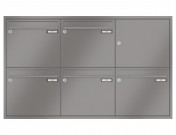RENZ Briefkastenanlage Unterputz, Eckrahmen, Kastenformat 370x330x145mm, 5-teilig, Renz Nummer 10-0-35104