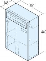 Renz Wandbriefkasten Einzelkasten Classic Edelstahl Großraum Kasten 300x440x145, mit RS50-Schrägeinwurf RENZ Nummer 17-1-49346