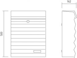 Renz Briefkasten Linie Privat Scala, Kasten aus Stahl 310x500x162 mm, Renz Nummer 15-1-10611 RAL 9016 Verkehrsweiß oder RAL 9007 Graualuminium