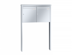 RENZ Briefkastenanlage freistehend, Tetro, Edelstahl, Kastenformat 370x440x145mm, 2-teilig, zum Einbetonieren, Renz Nummer 10-0-10234