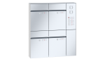 RENZ Briefkastenanlage Aufputz, Renz Plan, Edelstahl V4A, Kastenformat 300x440x160mm, mit Klingel - & Lichttaster und Vorbereitung Gegensprechanlage, 4-teilig, Renz Nummer 60-0-60342