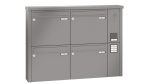 RENZ Briefkastenanlage Aufputz Tetro Kastenformat 370x330x145mm, mit Klingel - & Lichttaster und Vorbereitung Gegensprechanlage, 4-teilig