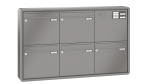 RENZ Briefkastenanlage Aufputz RS2000 Kastenformat 370x330x145mm, mit Klingel - & Lichttaster und Vorbereitung Gegensprechanlage, 5-teilig, Renz Nummer 10-0-35935