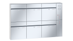 RENZ Briefkastenanlage Aufputz, Renz Plan, Edelstahl V4A, Kastenformat 400x440x160mm, mit Klingel - & Lichttaster und Vorbereitung Gegensprechanlage, 6-teilig, Renz Nummer 60-0-60347