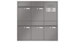 RENZ Briefkastenanlage Unterputz, Renz Plan, Kastenformat 300x440x160mm, mit Klingel - & Lichttaster und Vorbereitung Gegensprechanlage, 5-teilig, Renz Nummer 60-0-60313