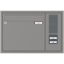 RENZ Briefkastenanlage Unterputz, Eckrahmen, Kastenformat 370x330x100mm, mit Klingel - & Lichttaster und Vorbereitung Gegensprechanlage, 1-teilig, Renz Nummer 10-0-25079
