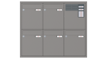 RENZ Briefkastenanlage Unterputz, Eckrahmen, Kastenformat 260x330x100mm, mit Klingel - & Lichttaster und Vorbereitung Gegensprechanlage, 5-teilig