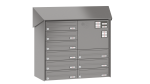 RENZ Briefkastenanlage Aufputz, Verkleidung Prisma, Kastenformat 370x110x270mm, 9-teilig, Vorbereitung Gegensprechanlage