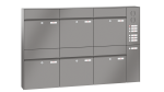 RENZ Briefkastenanlage Aufputz, Renz Plan, Kastenformat 400x440x160mm, mit Klingel - & Lichttaster und Vorbereitung Gegensprechanlage, 6-teilig, Renz Nummer 60-0-60341