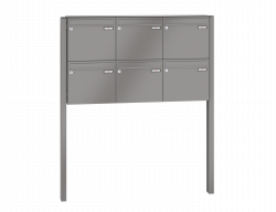 RENZ Briefkastenanlage freistehend, Basic B, Kastenformat 370x330x145mm, 6-teilig, zum Einbetonieren, Renz Nummer 10-0-10005