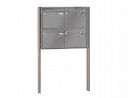 RENZ Briefkastenanlage freistehend, Quadra, Kastenformat 370x330x145mm, 4-teilig, zum Einbetonieren, Renz Nummer 10-0-10312