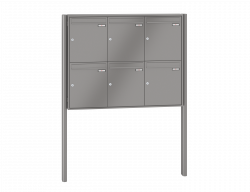 RENZ Briefkastenanlage freistehend, Quadra, Kastenformat 370x440x145mm, 6-teilig, zum Einbetonieren, Renz Nummer 10-0-10320